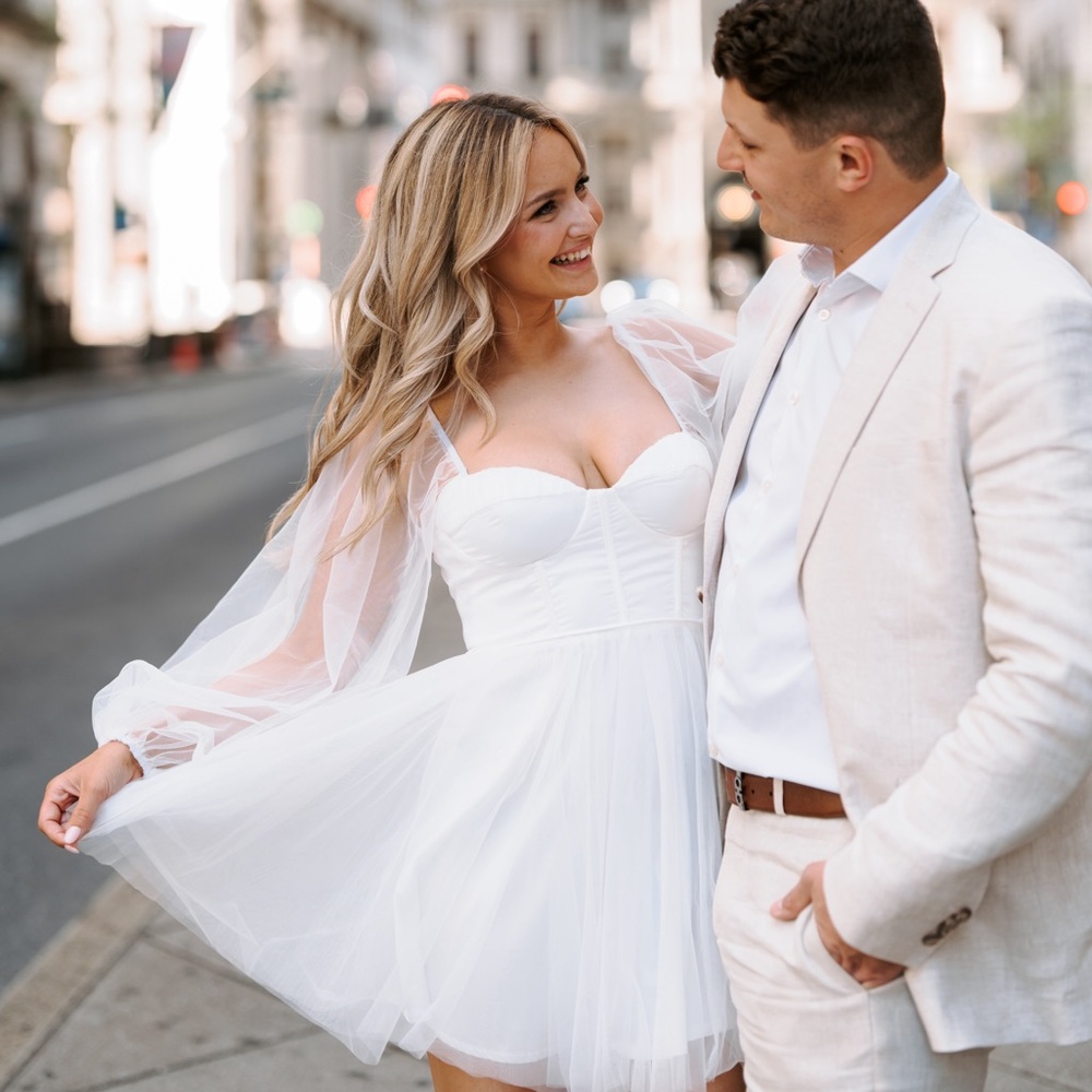 Selfie Leslie White Tulle Mini Dress
